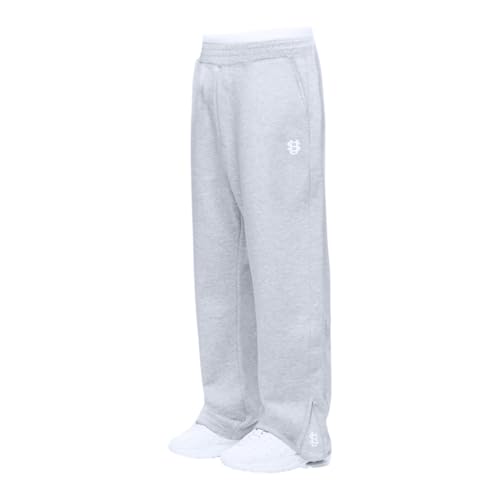 Graue Jogginghose Herren xs Baggy Sweatpants Breite Baumwolle Jogging Hose Elastische Taille Weites Bein Sporthose Lang Sweat Pants Men Warme Männer Sweathose Sport Hosen mit Taschen und Kodelzug xxxl