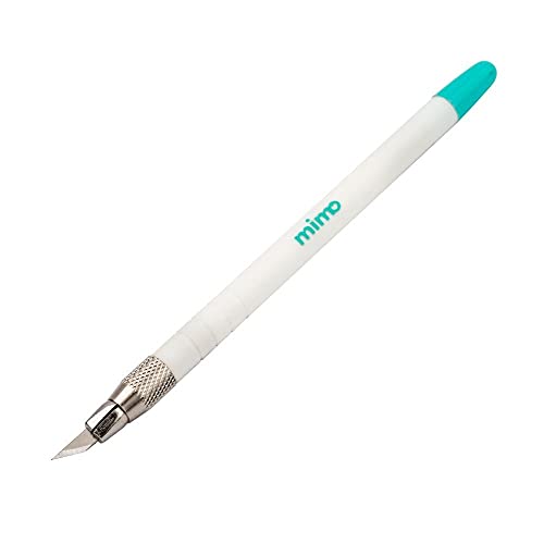 Mimo - Estilete de Precisão Bisturi para Artesanato – Cabo Emborrachado com 5 Lâminas Extras, Corte Detalhado em Papel, Scrapbooking e DIY