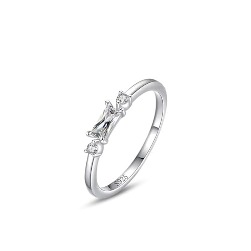 Bague Argent 925 Femme avec Oxyde de Zirconium Coupe Rectangulaire Prestige