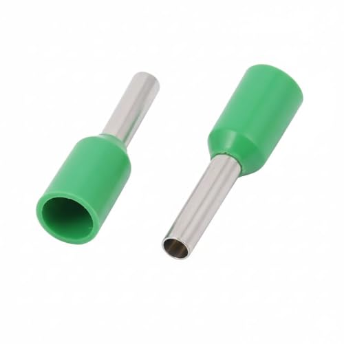 Image of SAFE HOME PRO 100 Pcs 6.0mm Ferrule Copper Crimp Connectors Lugs End Termnal,Green Insulated Crimp Pin Terminals Copper Crimp Ferrules Wire Cord Pin End E6010 For Multiple Application (6mm) Green)