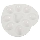 HOMOBABE Plato De Huevos Rellenos Cerámico Presentación De Comida Soporte Seguro y Práctico para Huevos Cocidos Pascua para Reuniones y Celebraciones