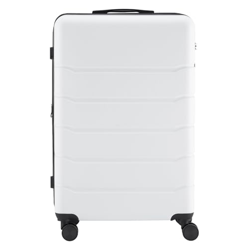Carry On Luggage, 28 Inch Carry On Luggage with Wheels, Hard Shell Suitcases with TSA Lock, Expandable Luggage Durable Suitcase for Travel, Move House or Business Trip, White