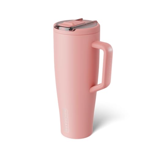 Image of BruMate Era Flip 40oz Tumbler with 100% Leakproof Covered Straw Lid | Hygienic Covered Straw | Insulated Stainless Steel Water Bottle with Handle | Cup Holder Friendly | BPA-Free (Guava)