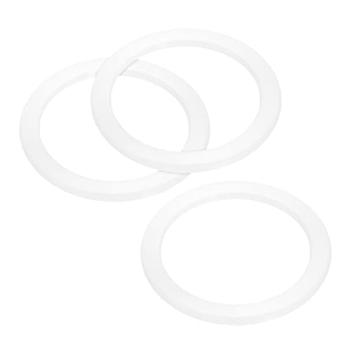 MECCANIXITY Junta Seal Cafetera de silicona blanca reemplazo anillo 50 x 64 x 4 mm para cafetera de aluminio de 4 tazas, paquete de 3