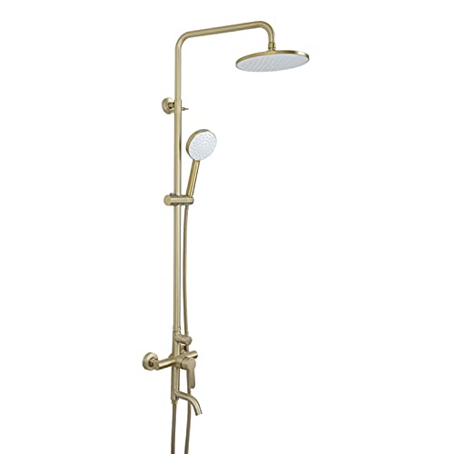 Système de douche exposé anti-calcaire en acier inoxydable 304 or brossé