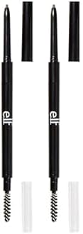 e.l.f.Ultra Precise Brow Pencil, Creamy, Micro-Slim, Precise, Defines, Creates Full, Natural-Looking Brows, Tames and Combs Brow Hair, Taupe, 0.002 Oz (Pack of 2)