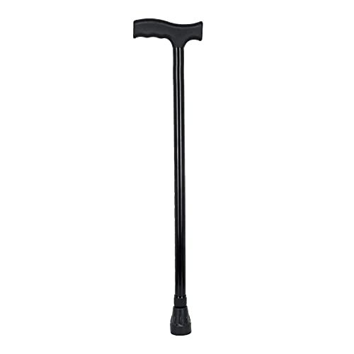 RCSP Walking Stick with Adjustable Hight Level for Old People, Strong Heavyduty Walking Cane with Non Slip Rubber Tip Base Comfortable Hand Grip | Portable Balancing Cane for Men Women (Black)