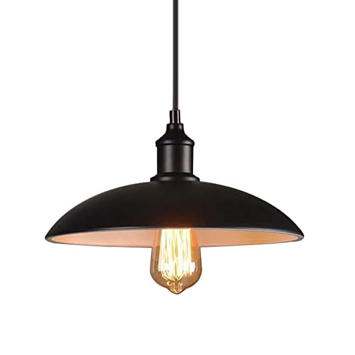 Suspension noire industrielle en métal luminaire suspendu à hauteur réglable anti éblouissement