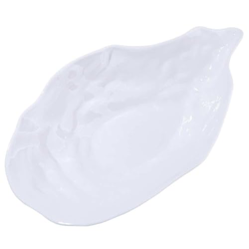 Salad Plate Dinner Dish, Dessert Tray, Shell Shaped Ceramic Plate, Salad Plate Oyster Shell Shape Serving Bowl(S,White)