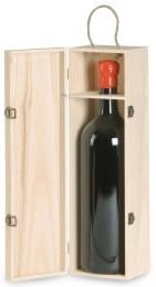 Renoir - Wine deposit box in Solid Pine for Bottle BORDOLESE MAGNUM 3 L. - Ideal for Gift Baskets - 2 PCS