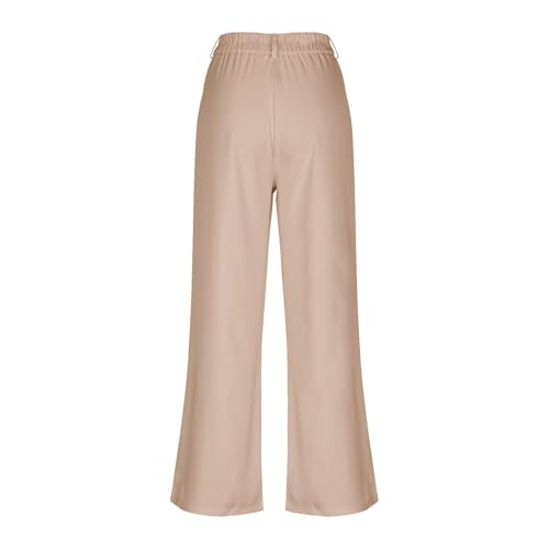 Kids Girls Wide High Waist Wide Loose Front Button Leg School Business 𝓤niform Pants Trousers with Pockets2