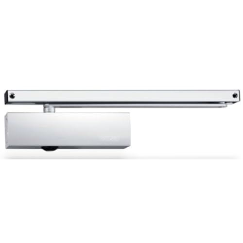 Geze Türschließer TS 5000 silber mit Gleitschiene und Montageplatte EN 2-6 für einflügelige Türen bis 1400 mm Flügelbreite mit Öffnungsdämpfung- 28 7x4 7x6cm