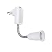 Produktbild CABLEPELADO E27-Lampenfassung mit Schalter, E27-Stecker-Adapter, um 360° drehbar, mit flexiblem Arm, Ein-/Ausschalter, geeignet für Schlafzimmer, Küche, Flur, Lesen