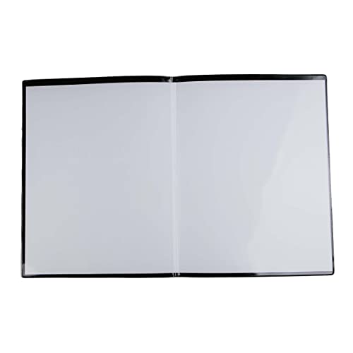 Risch Black Menu Cover, Elegant Restaurant And Bar Textured Double-Sided, 2 Protective Clear Insert Covers, Holder Faux Leather, Vertical Orientation, 8.5 X 11 Inches, Black, 24 Pack #TOP3