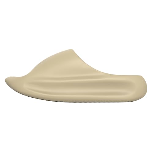 YASSIA Cloud Slides for Men and Women, Ultra-Soft Thick Sole Non-Slip Sandals, Comfortable Indoor Outdoor Shower Slippers & Pool Slides(Khaki Women 9.5/Men 8.5)