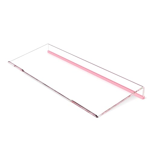 BEEGO Ergonomic Computer Keyboard Stand - Clear Acrylic Keyboard Riser Tilted Keyboard Holder Keyboard Tray with Lightpink Non-Slip Strip for Easy Typing at Home School Office Desk Accessories