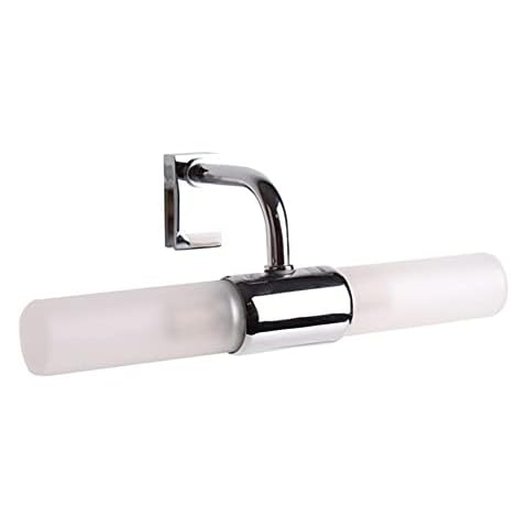 CristalRecord Aplique de baño para espejos con 2 Bombillas LED G9, Cromo y Blanco mate Cover