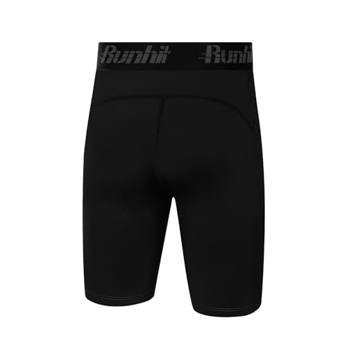 Runhit Youth Boys' Compression Shorts,Boys Performance Athletic Base Layers Underwear Sports Shorts Side Pocket2