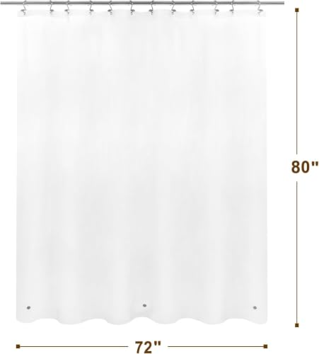 Image of Barossa Design Extra Long Shower Curtain Liner 72x80, Frost