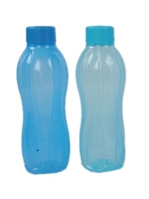 Aquasafe 1L plastic round bottle set of 2 1000 ml Bottle (Pack of 2, Purple, Plastic)