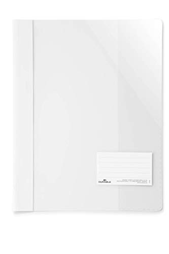 Chemises à lamelles A4+ Durable 269002 blanche x25 avec porte-étiquette