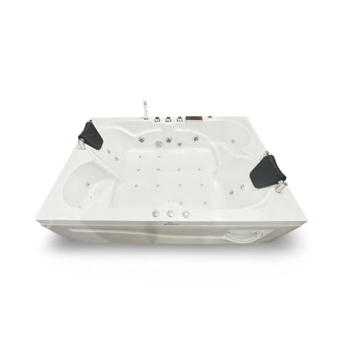 Image of Couple Seater Bath, 6 Feet by 4 Feet, Freestanding Whirlpool Massage Bath Tub with lighting system, bath, bath tub for adult 2 person