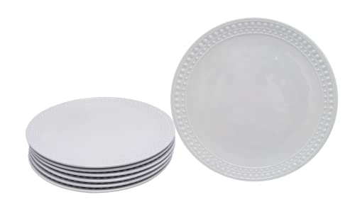 Lok-Osemile 6-Piece Melamine Dinner Plates, 11 Inch Dinner Dishes Set For Indoor And Outdoor Use, White #TOP2
