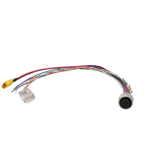 Cable M12 Aviación 12 Pin a RJ45 Ethernet XT30 Alimentación para Sensor LiDAR 15cm 2