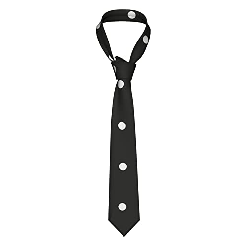 Cravate en soie pour homme Imprimé Paris Rose, Noir à pois blancs, taille unique Cover