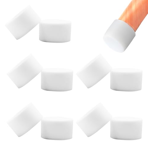 BOPOREAE 10 Pcs 1-1/2" (39 mm) Round Silicone Rubber Chair Leg Caps