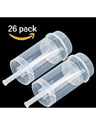 26 Pack Round Shape Clear Push-Up Cake Pop Shooter (Push Pops) Plastic Containers with Lids