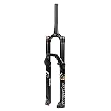 Mountain Bike Suspension Fork 26/27.5/29 Inch MTB Air Fork Travel 160mm Rebound Adjust Manual Lockout 1-1/2'' Tapered Front Fork Disc Brake 9mm Quick Release ( Color : Matte Black , Size : 27.5'' )