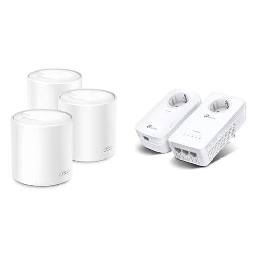 TP-Link Deco X50 Mesh WLAN Set (3 Pack) & WLAN Powerline Adapter Set TL-WPA8631P KIT(Dualband 1200Mbit/s