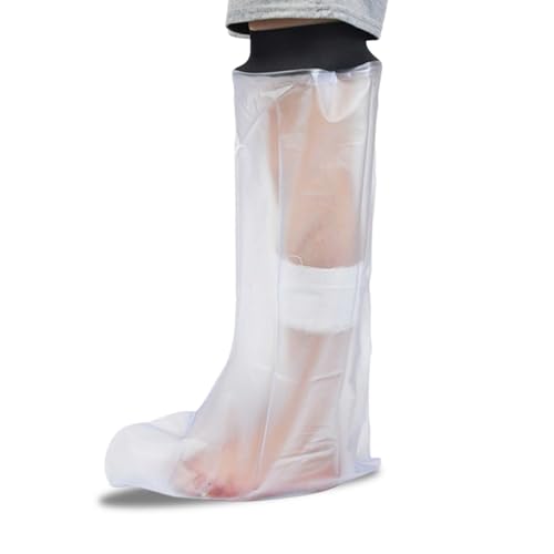 Ynkkvre Funda corta impermeable para piernas y vendaje para adultos, diseñada para proteger heridas y lesiones durante la ducha, protector de piernas cortas para adultos, ultraligero, impermeable,