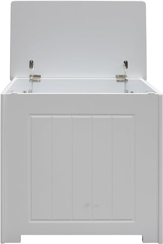 Homme Concept – Wooden Laundry Basket with Lid, Laundry Bin, Bathroom Storage, Laundry Storage, Bathroom Floor Cabinet Organiser, Laundry Hamper baskets, Crisp Finish. (White) - Image 2