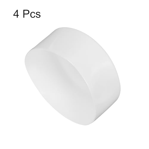 Image of uxcell 4pcs Rubber End Caps 5 1 /8 inch(130mm) ID Vinyl Round End Cap Cover Screw Thread Protectors White, 50mm Height