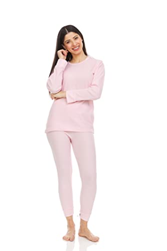 BILLIONHATS 24 Pack of Wholesale Bulk 2pc Thermal Sets for Woman, Base Layer Long Johns Underwear, Top & Bottom, Cotton, Solid Colors 12pk, 18pack