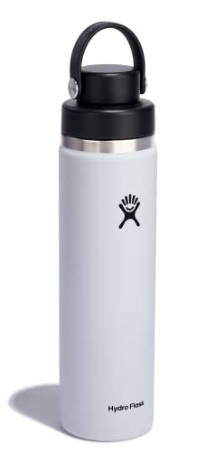 Image of Hydro Flask Water Bottle - Insulated Stainless Steel - Wide Mouth Flex Chug Lid, Non Spill, Leakproof in 24 Oz White