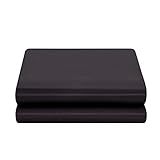 Satin Flat Sheet Only, Queen Flat Sheet, 1 - Piece Black Top Sheet, Extra Soft Silk Flat Bed Sheets