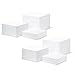 2 Sets of 3 Glossy White Acrylic Cube Display Nesting Risers with Hollow Bottoms