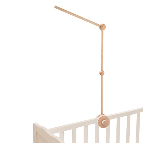 Image of Crib Mobile Arm, HBM 30 Inch Wooden Mobile Arm for Crib Rotating Baby Mobile Hanger Beech Mobile Crib Arm Attachment Nursery Decor,Anti Slip for Sturdy Crib Mobile Hanger for Crib