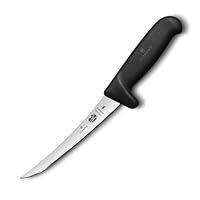 Victorinox Fibrox Curved Flexible Narrow Blade Boning Knife, Black, 5.6613.15M