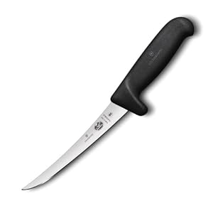 Victorinox GL275 Fibrox Safety Grip Flexible Boning Knife, 15 cm, Black,5.6613.15M