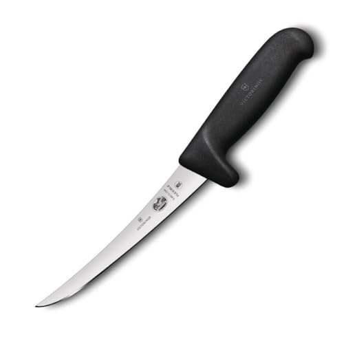 Victorinox GL275 Fibrox Safety Grip Flexible Boning Knife, 15 cm, Black,5.6613.15M