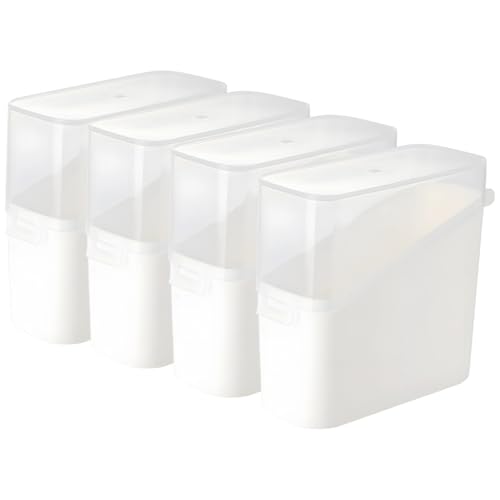 Caja de almacenamiento de queso con tapa abatible para refrigerador, recipiente de queso en rodajas, soporte de alimentos de ahorro de alimentos, paquete de 4 unidades, plástico blanco, hermético y a