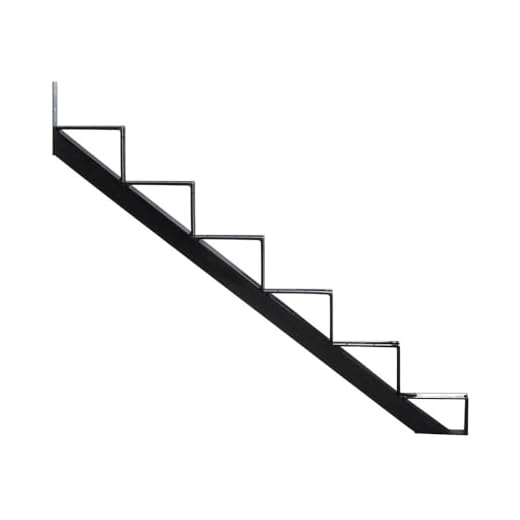 Pylex 13906 6 Steps Steel Stair Stringers, Black
