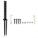 Linnkyfloa Verdicktes Zaun-Reparaturanker-Set, 80 cm, widerstandsfähiger Erdspieß, gebrochene Holzpfosten, Briefkastenstangen und Rankgitter, abnehmbare Installation, schwarz, 2 Stück (1 Stück)
