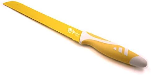 EasySlice Dual Serrated Kitchen Knife - Chef Cutlery Full Tang Blade - Sturdy but Light Weight by Extreme Consumer Products
