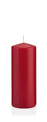 INNA-Glas Velón/Vela columnar Maeva, Rojo Oscuro, 15cm, Ø6cm, 54h Cirio - Vela Taco Cover