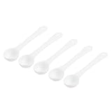 QUARKZMAN 3.2" x 0.8" 1g Lange Stiel Plastik Messlöffel 20Stk Klar Messlöffel Rund Böden für Pulver Granulat Kaffee Backhilfsmittel und Eiweiß, wiederverwendbar
